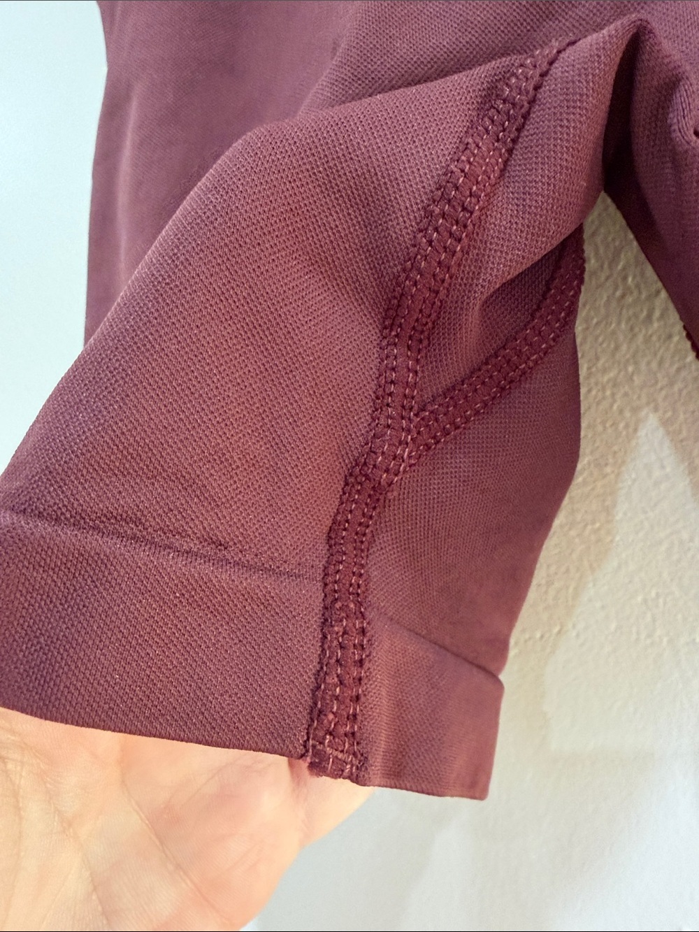 NWOT High-Waist Scrunch Bike Shorts in Burgundy - Picture 5 of 7